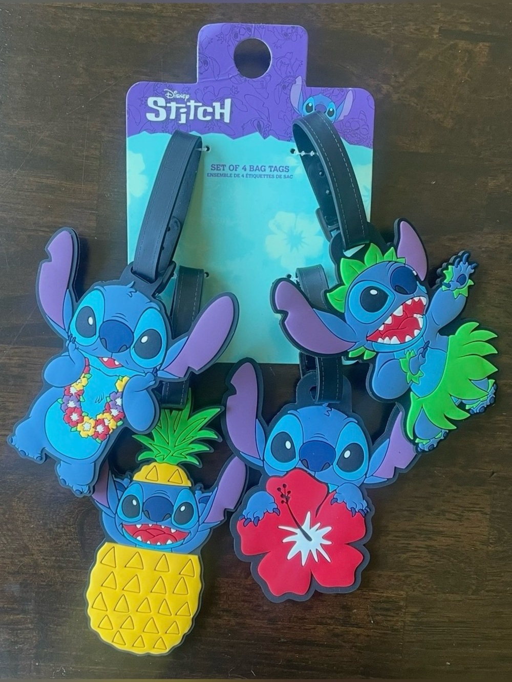 Disney Lilo & Stitch ID Backpack Luggage Tag  4 Piece Set Bag Tags New Hawaii